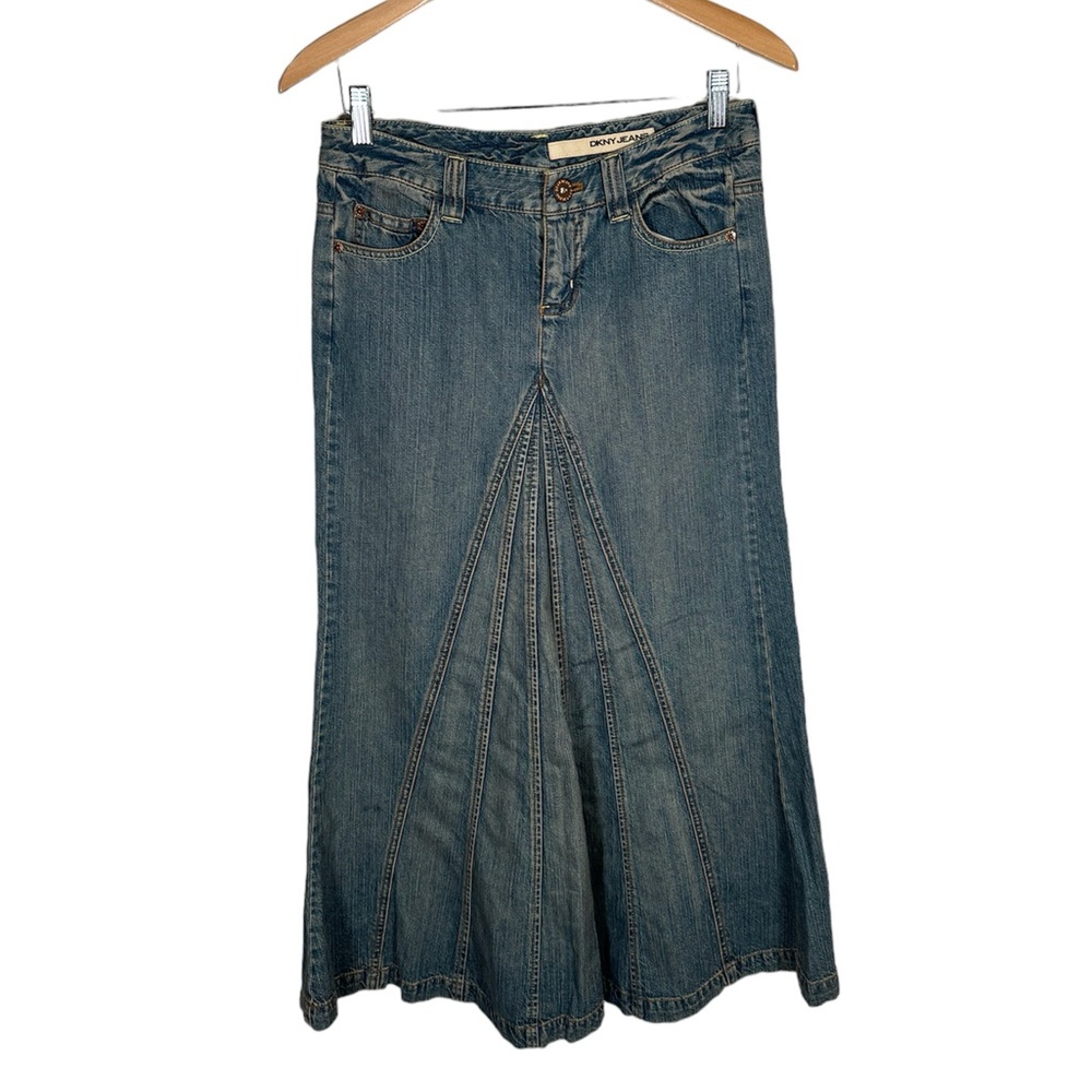Vintage DKNY Jean Denim Y2K Maxi Western Skirt